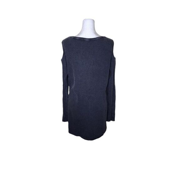 Soft Surroundings Cutout Shoulder Thermal Tunic Top Shirt Womens S Gray Waffle K - Picture 5 of 9